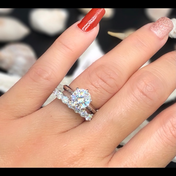 Moissanite Diamond rings set with Certific… - Picture 3 of 16